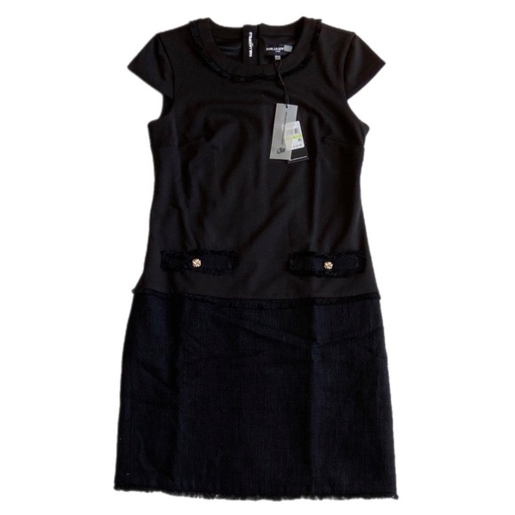 Karl Lagerfeld Dresses & Skirts - NWT Karl Lagerfeld Paris Black Tweed Dress Size 4